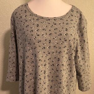 Floral Gray Women's Maternity Top